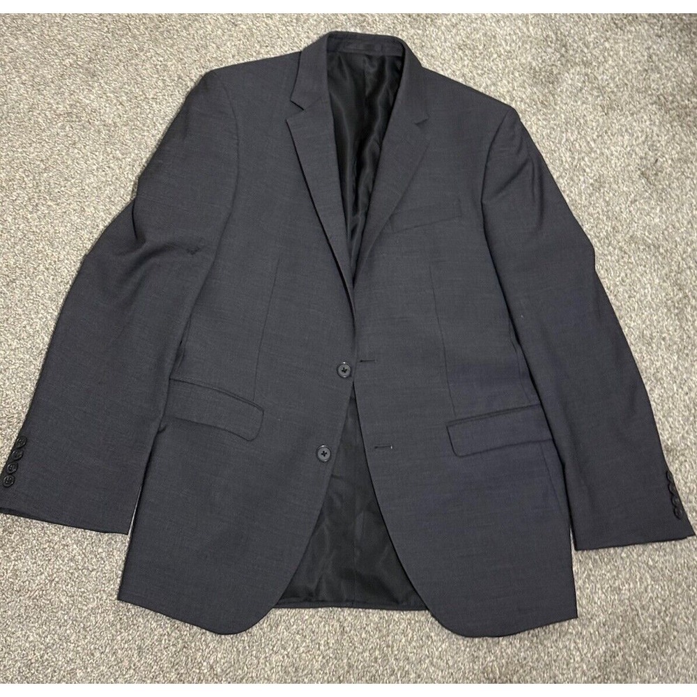 Kenneth Cole New York Mens 40RFit Dark Gray Suit Jacket WPL8709